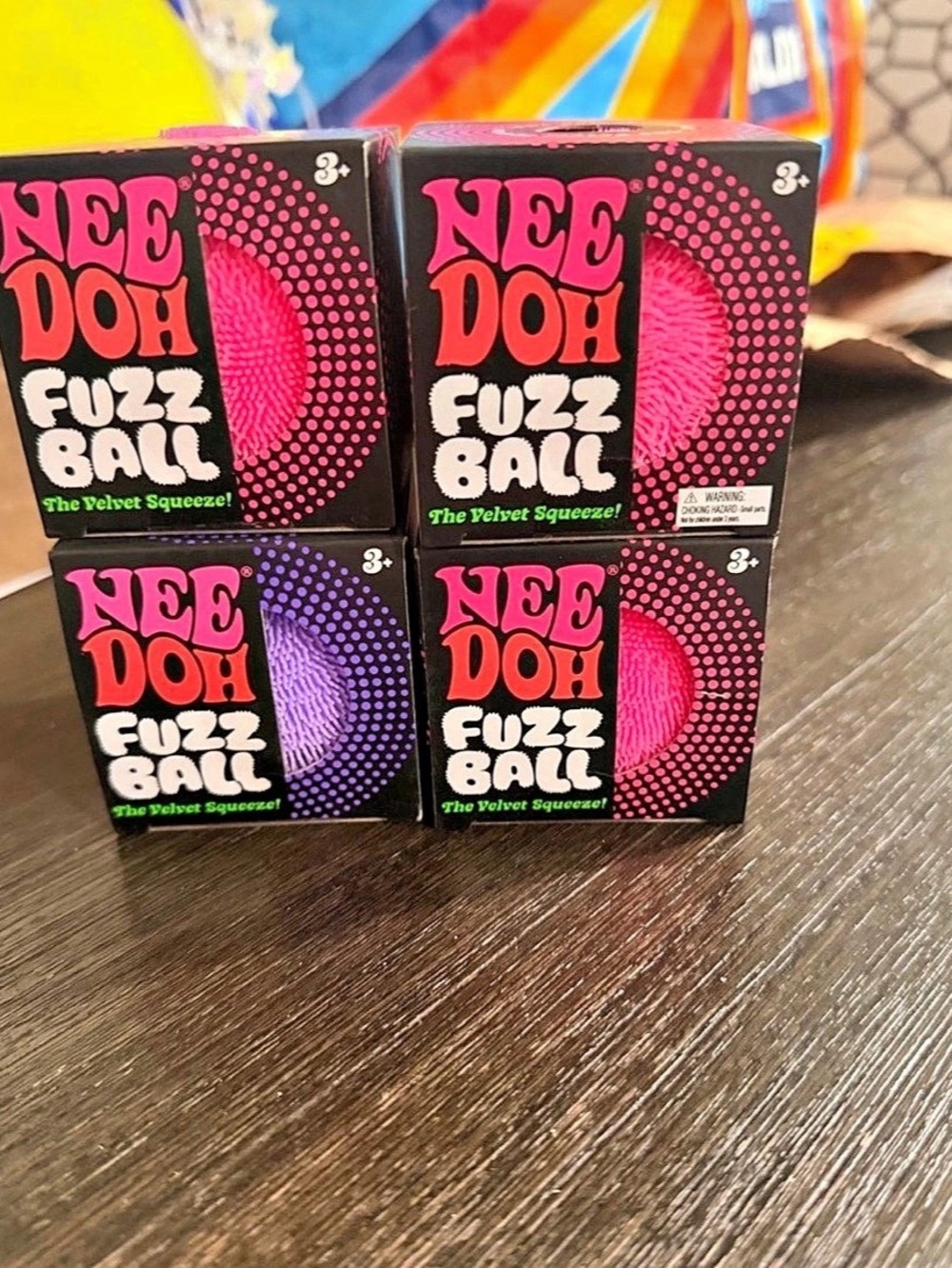 Nee Doh Fuzz Ball Pink & Purple Like New
